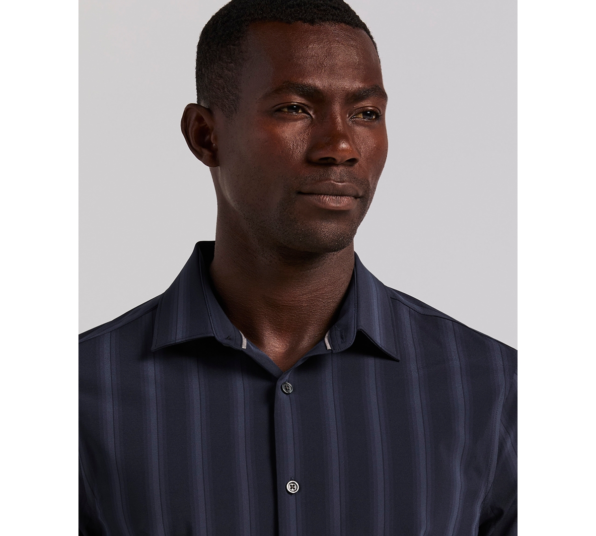 Perry Ellis Men's Long Sleeve Ombre Yarn-dyed Stripe Shirt In Blue