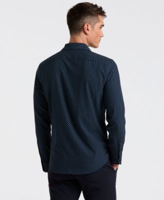 Men's Grid Geometric Print Shirt