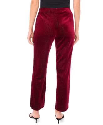 Women's Velvet Straight-Leg Pull-On Pants