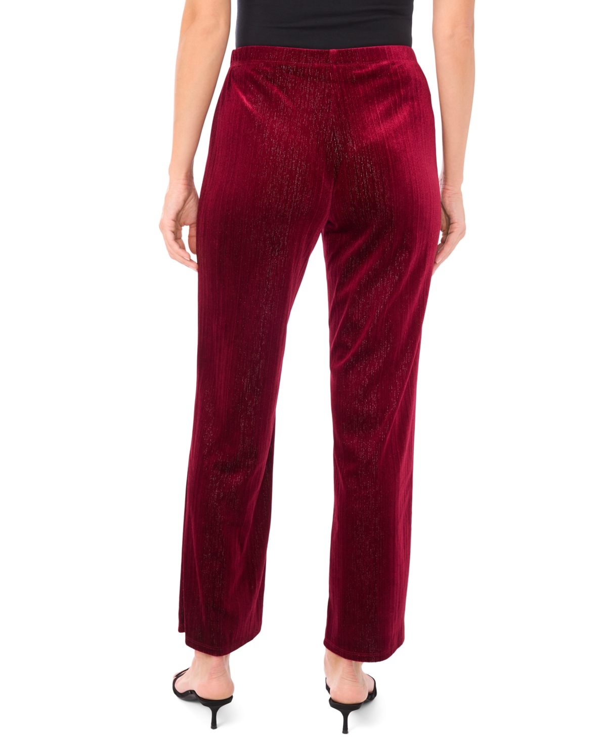Sam & Jess Women's Velvet Straight-leg Pull-on Pants In Burgundy