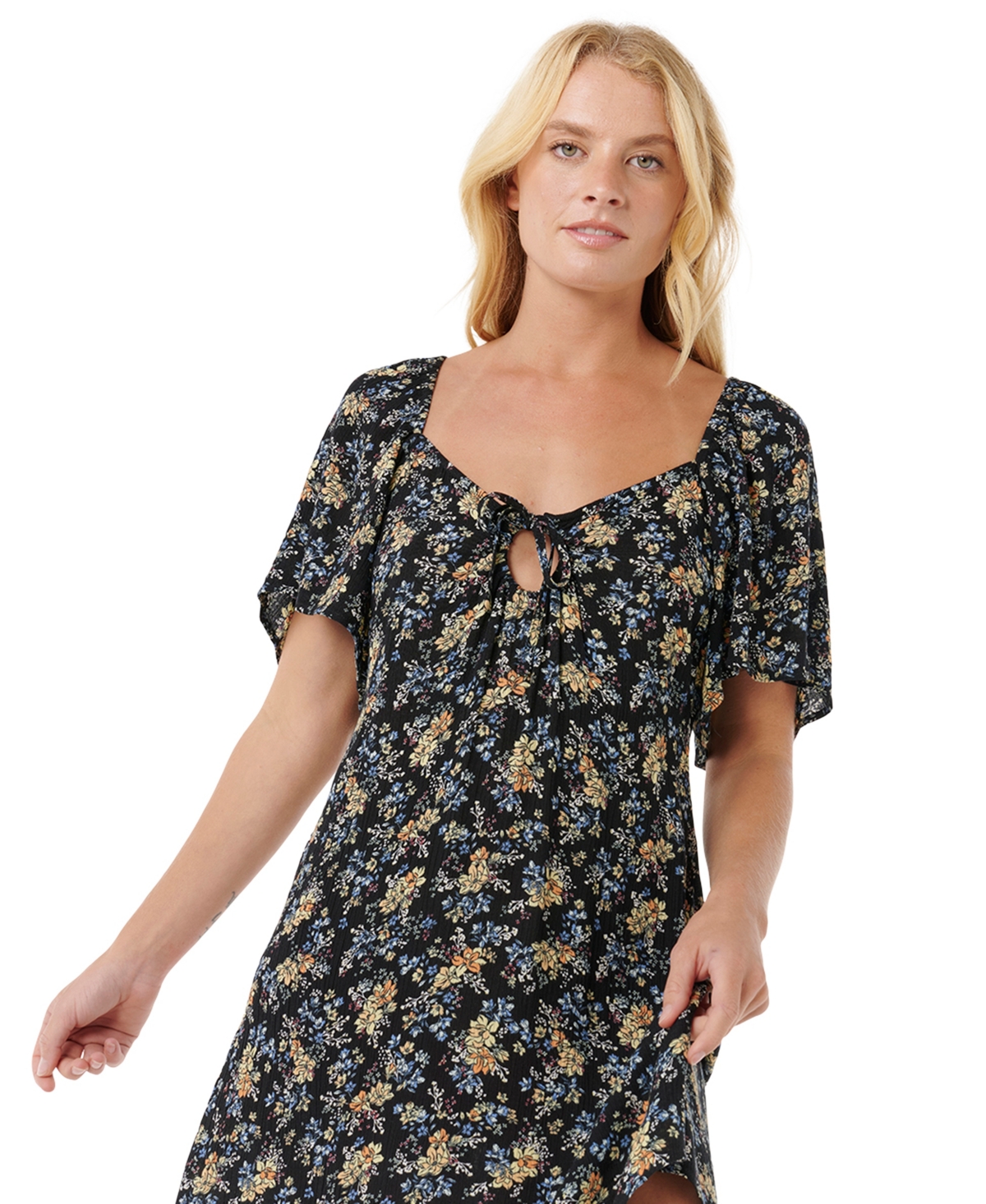 Rip Curl Pacific Rider Floral Minidress In Blue