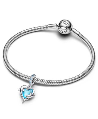 Blue Murano Glass Dolphins Dangle Charms