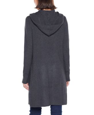  Women's Hooded Novelty-Stitch Coatigan Sweater