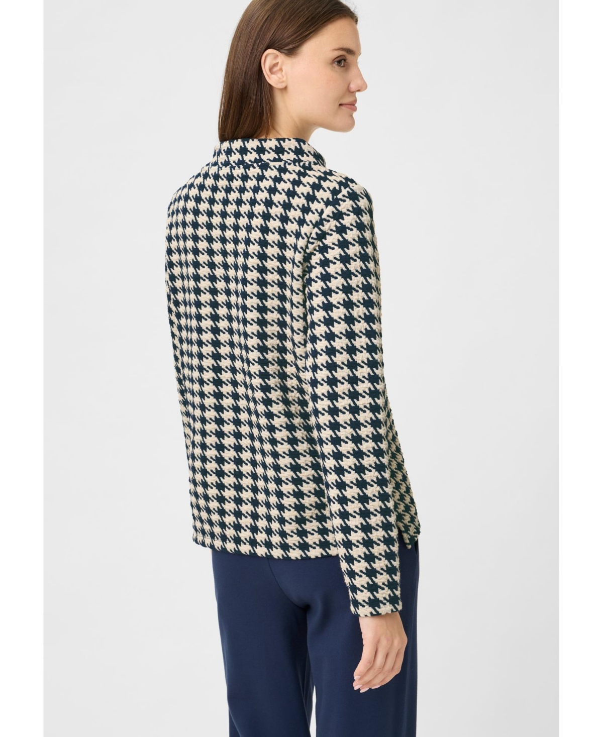 Olsen Women's Houndstooth Jersey Top
