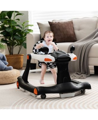2-in-1 Baby Walker Foldable Activity Push Walker w/ Adjustable Height