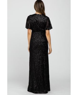 Maternity Sequin Short Sleeve Maxi Dress