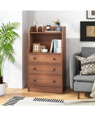 Modern Storage Dresser with Anti-toppling Device-White