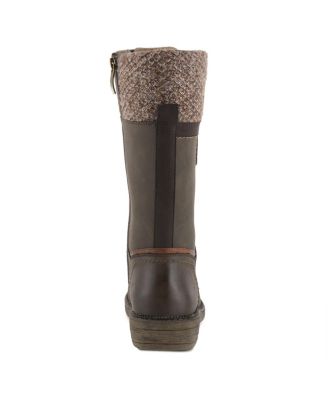 Yosemite Water-Resistant Winter Boots with Sweater Trim and Lace-Up Detail