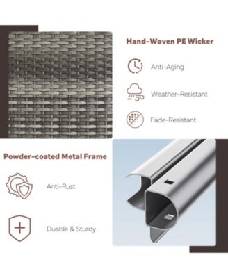 U-Frame 2-Piece Swivel Glider Wicker Outdoor Rocking Chair with Olefin Cushions