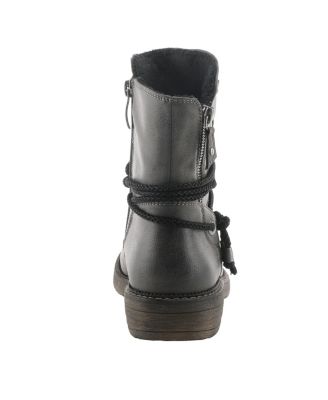 Kathie Water-Resistant Mid Boots with Faux Fur Lining and Gusset Zipper