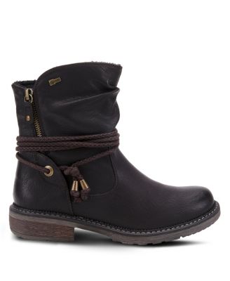 Kathie Water-Resistant Mid Boots with Faux Fur Lining and Gusset Zipper