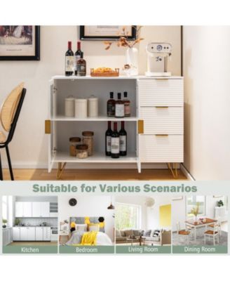 Modern Sideboard Buffet Cabinet with 2 Doors and 3 Drawers for Living Room Dining Room