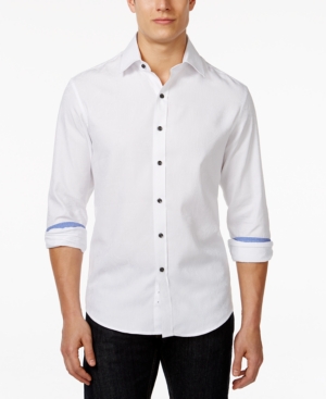 Tasso Elba Mens Big and Tall Print Long-Sleeve Shirt