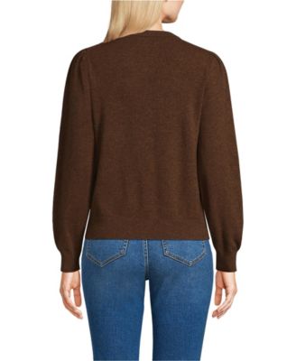 Women's Cashmere Puff Sleeve Crew Neck Sweater