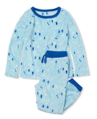 Kids Long Sleeve Plush Fleece Pajama Set