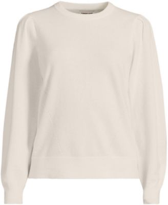 Women's Cashmere Puff Sleeve Crew Neck Sweater