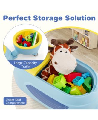 2-in-1 Kids Ride on Toy Toddlers Sliding Car w/Detachable Trailer for Children