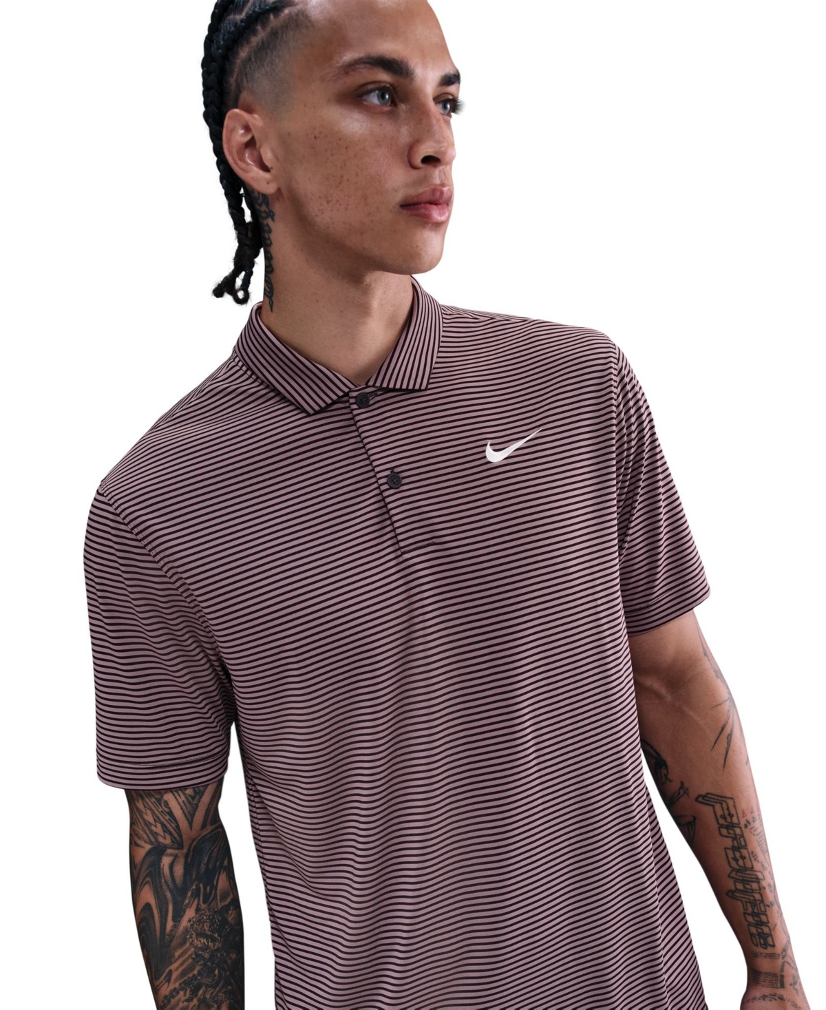 Nike Men's Relaxed Fit Core Dri-fit Short Sleeve Golf Polo Shirt In Purple