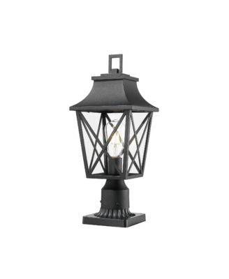 Outdoor Pole Lantern Light with Pier Mount Base for Garden and Patio