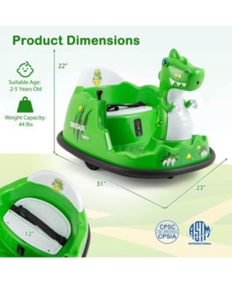 12V Bumper Car with Spray Function and Remote Control for Toddlers Aged 2-5