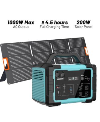 1000W Portable Power Station with 200W Foldable Solar Panel