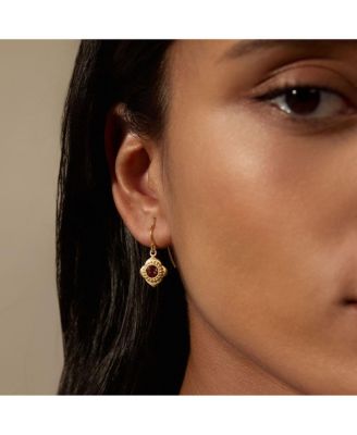 Strong Heart Garnet Drop Earrings