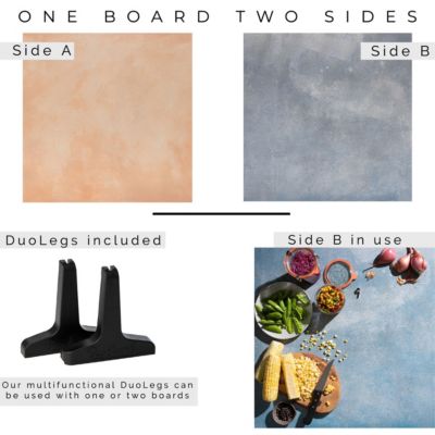 Duo Board 24x24" Double-Sided Photography Surface with 1000 DPI Texture & Duo Legs for Food and Product Shoots