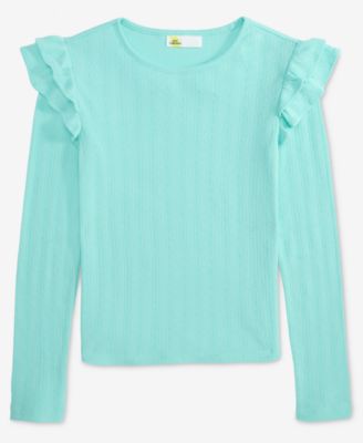 Epic Threads - Little & Big Girls Ruffle Sleeve Pointelle Top
