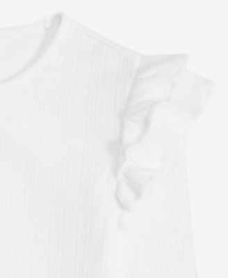 Little & Big Girls Ruffle Sleeve Pointelle Top, Macy's Exclusive