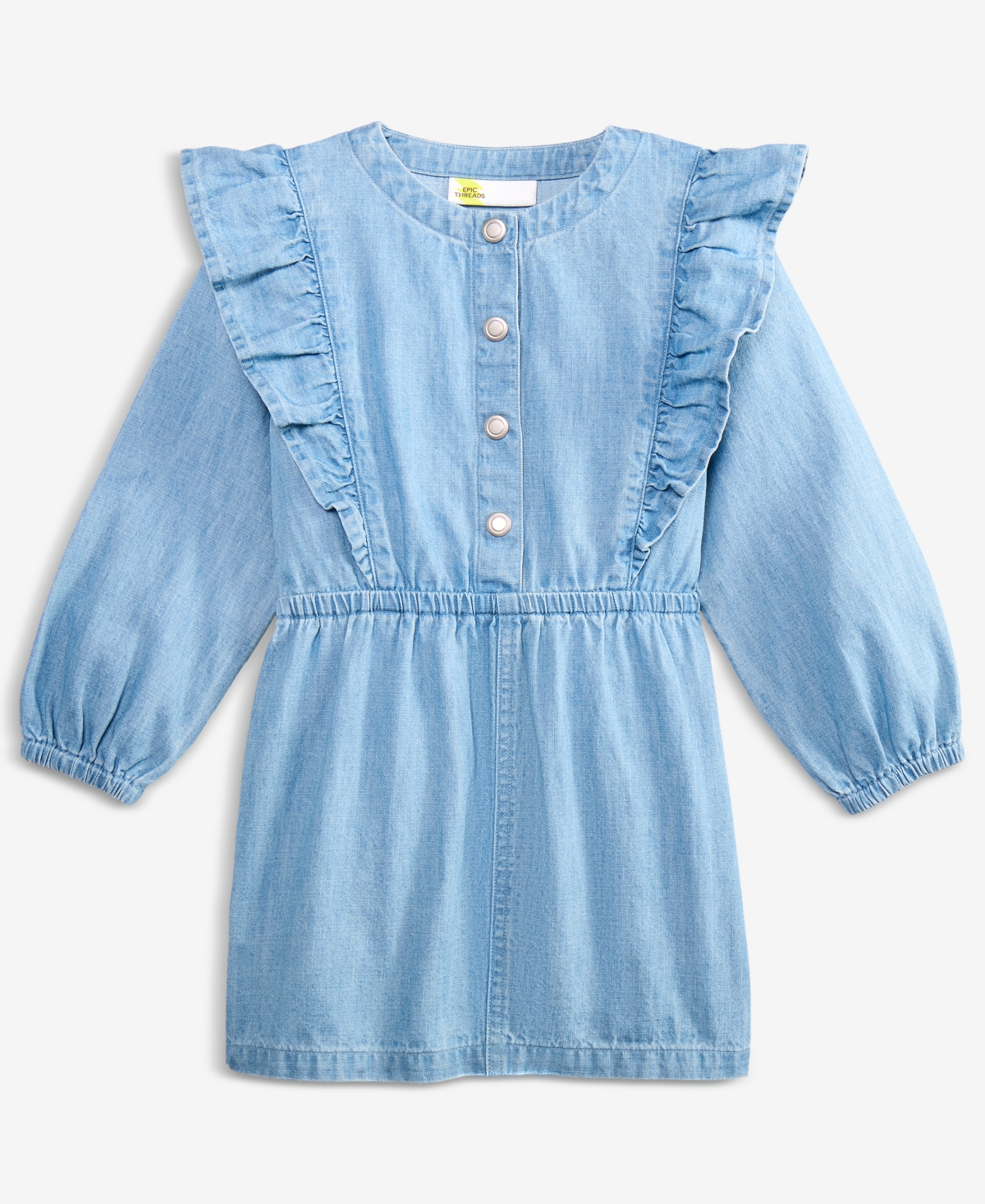 Epic Threads Girls Toddler 2T-4T Ruffled Denim Shirtdress Dress, Macy's Exclusive