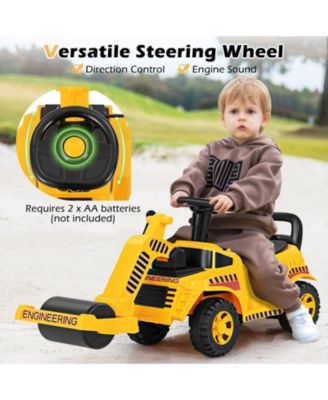 Toddler Ride on Car with Adjustable Roller and Under-Seat Storage