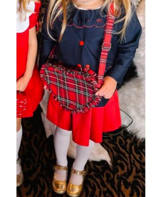 Plaid Ruffle Girls' Heart Purse in Red