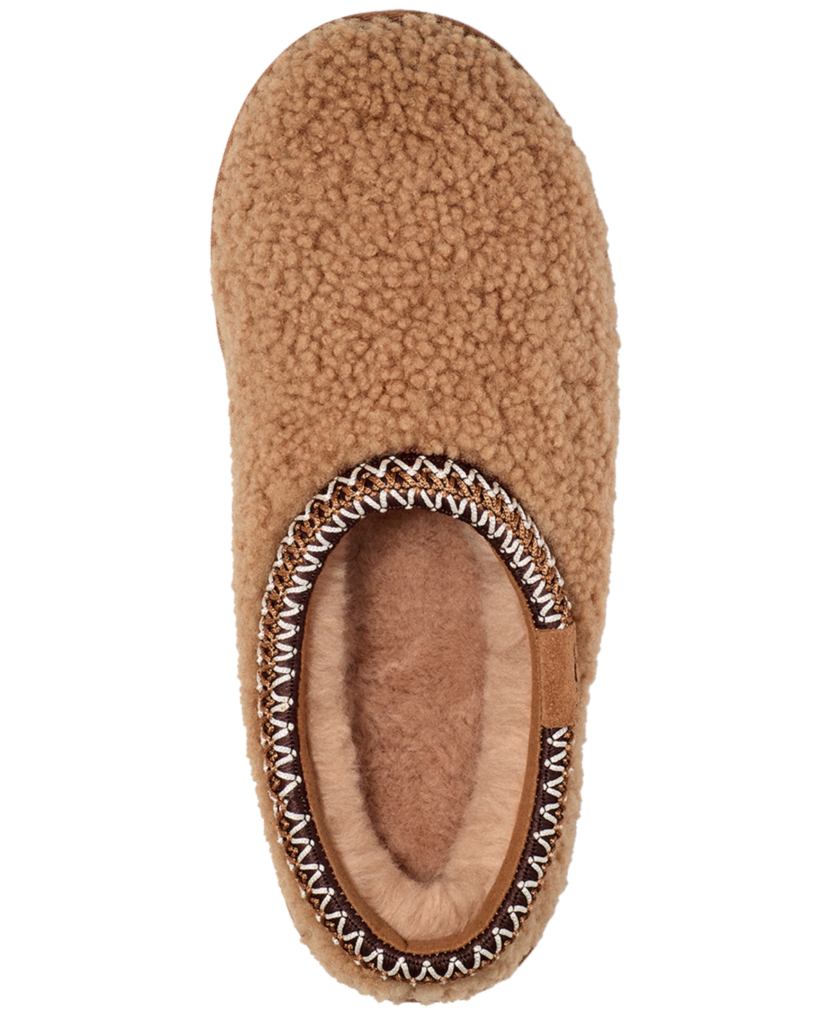 Ugg Camel Eco Fut Tasman Maxi Curly Slippers In Animal Print