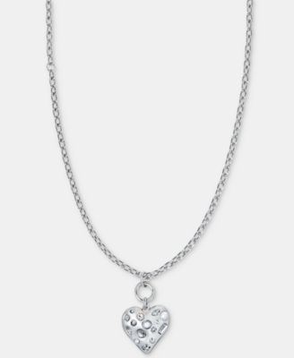 I.N.C. International Concepts - Crystal & Imitation Pearl Heart Pendant Necklace, 32" + 3" extender