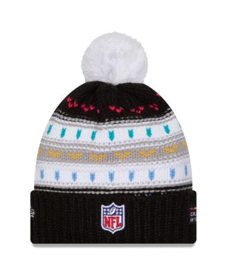 Women's Black Houston Texans 2025 NFL Crucial Catch Cuffed Knit with Pom Hat