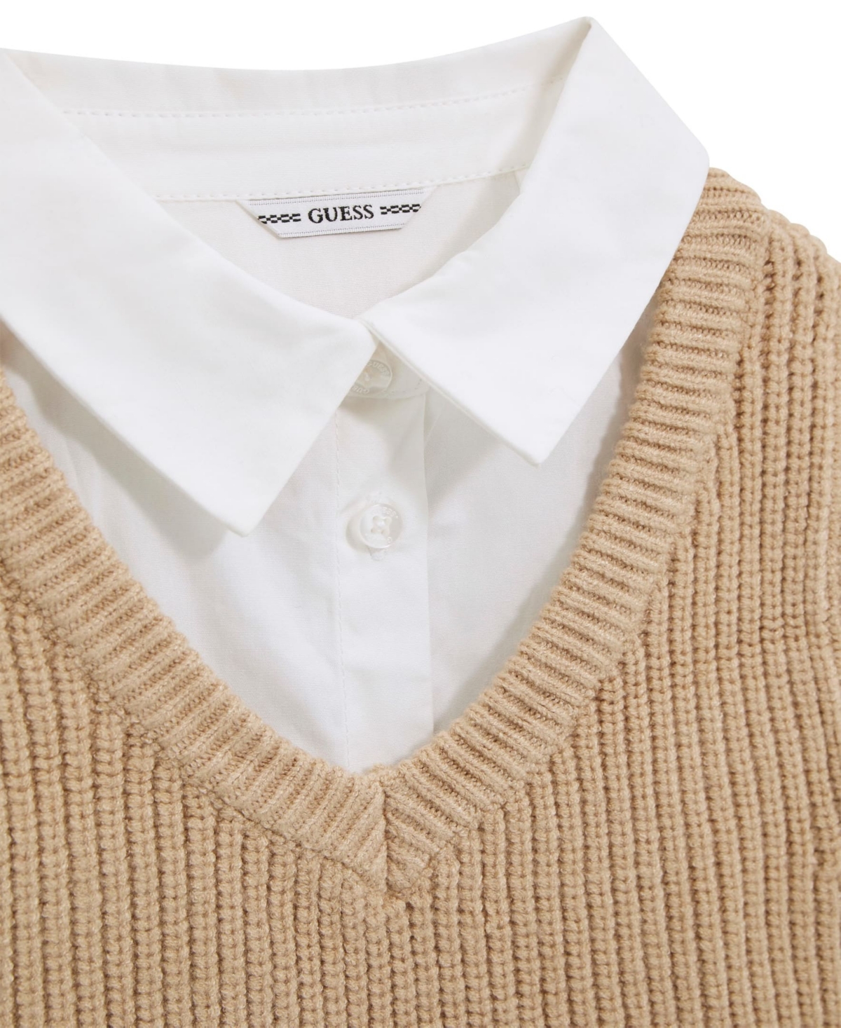 Guess Girls 7-16 Poplin Shirt with Sweater Vest