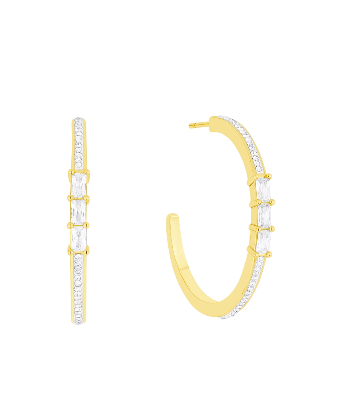 And Now This Crystal Stones Hoop Earrings In Gold