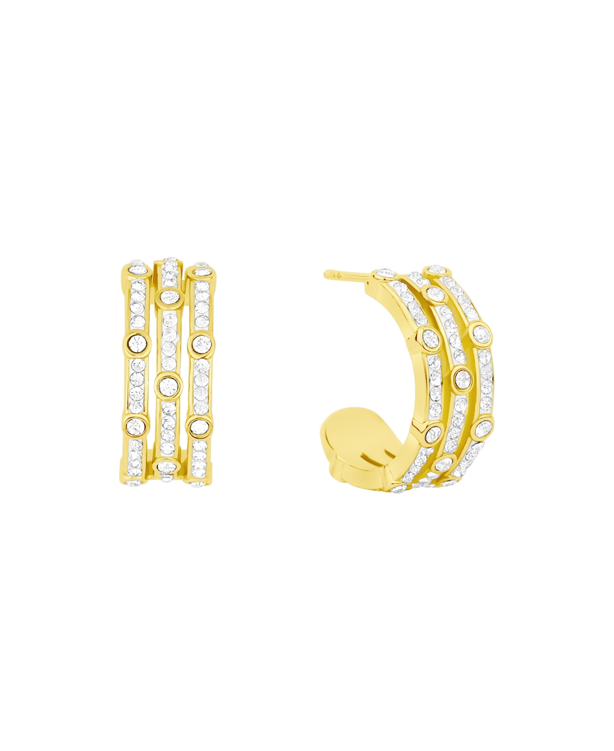 And Now This Crystal Stones Hoop Earrings In Gold