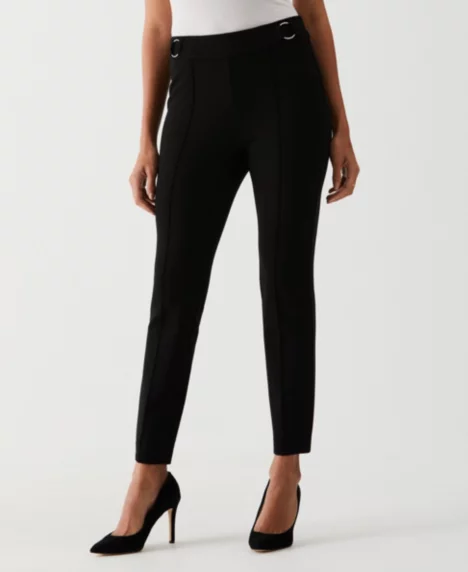 Petite Slim Leg Ankle Pull On Pants - Black