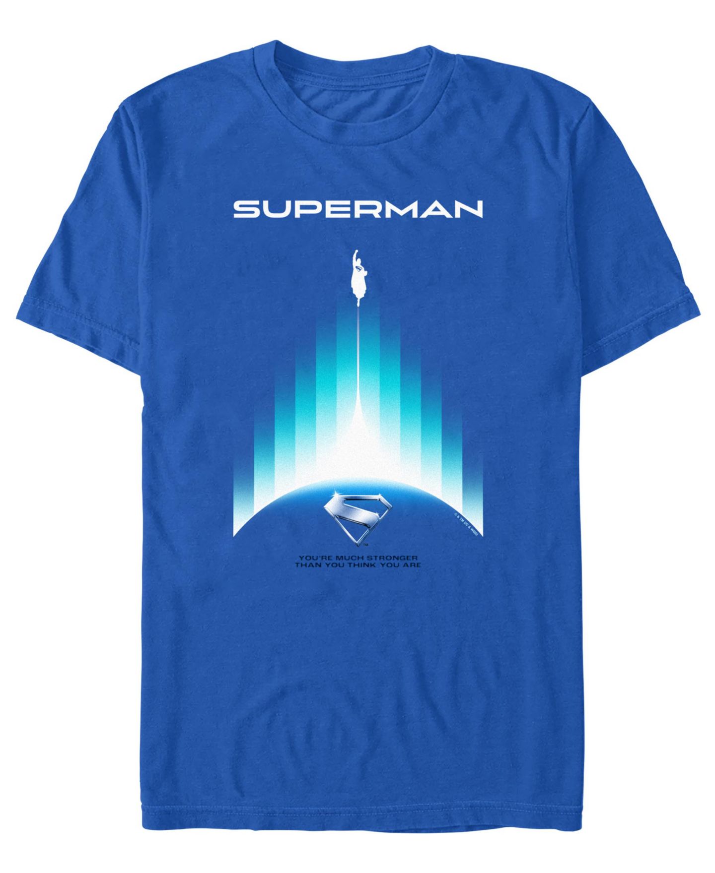 Мужская футболка Fifth Sun Superman 2025 Regular Fit Crew Neck, цвет: Королевский синий — фото 1