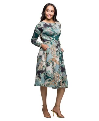 Women's Long Sleeve Midi Dress