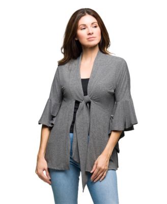 Women's Tie Front Bell Sleeve Top