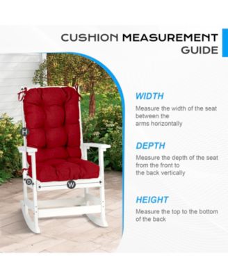 Outdoor 42"x 20" x5" Tufted Back Cushions Patio Replacement Chair Cushion with Ties, Water and Fade Resistant for All Weather, Set of 2