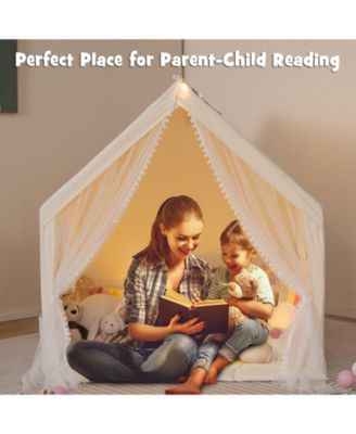 48 x 42 x 50 Inch Large Play Tent with Washable Cotton Mat Holiday Birthday Gift for Kids