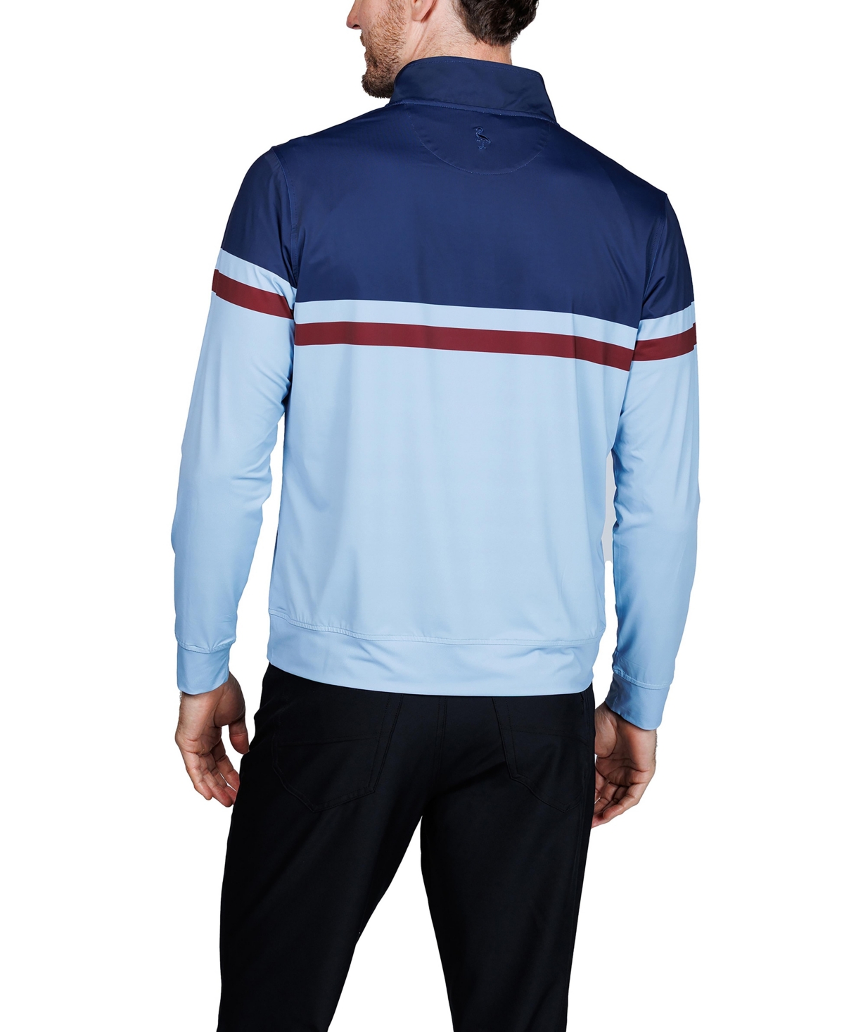 Tailorbyrd Men's Engineered Stripe Performance Quarter Zip