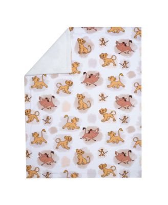 Disney Baby Lion King Safari Soft White Fleece Baby Blanket