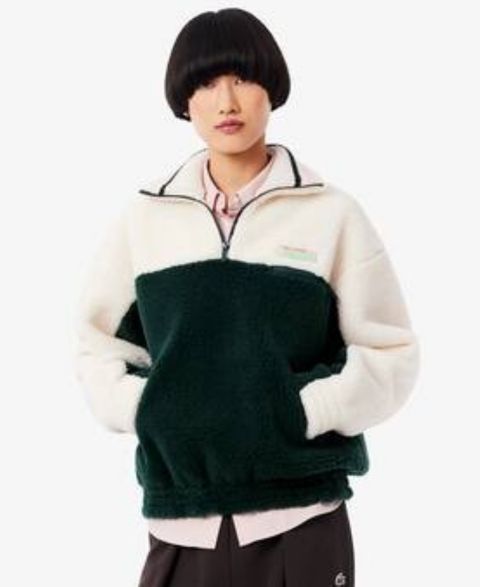 Женские куртки LACOSTE USA LACOSTE Oversized Colorblock Half Zip Jacket