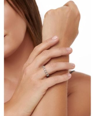 Open Heart Ring in Rhodium Plated Sterling Silver, Size 9