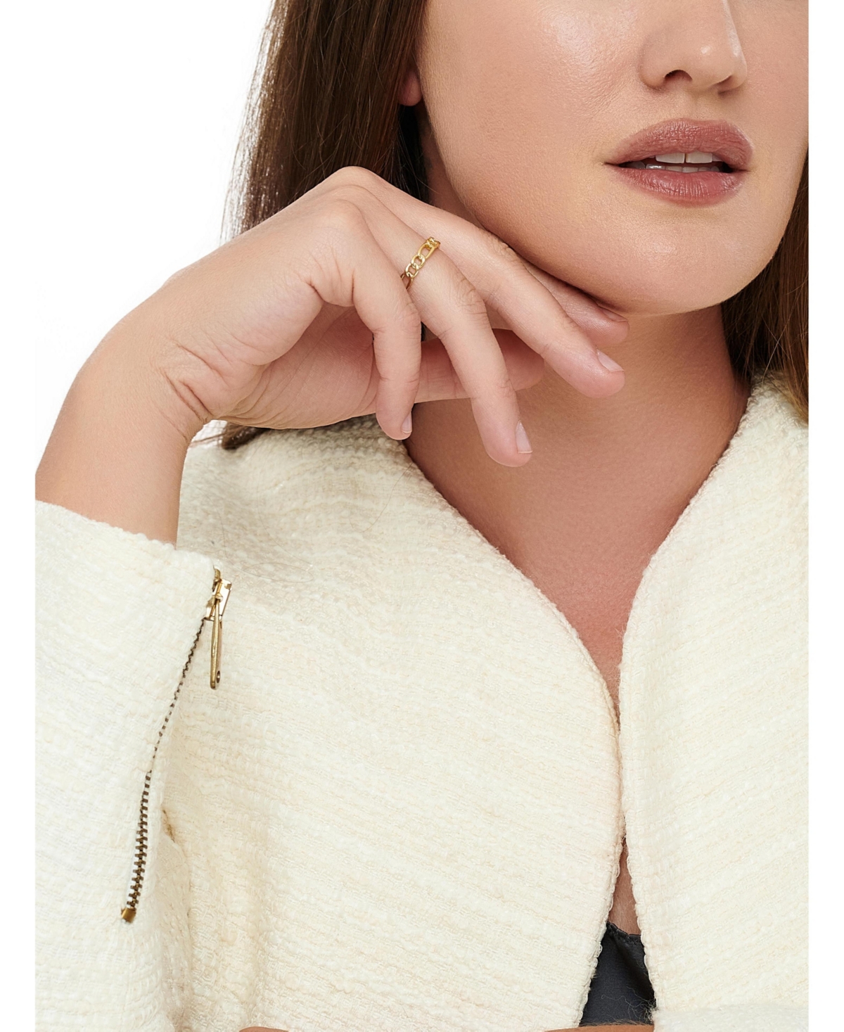 Devata Figaro Link Ring in Gold Plated Sterling Silver