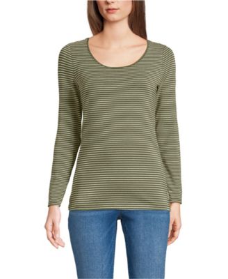 Women's Lightweight Jersey Skimming Long Sleeve Scoop Neck T-shirt